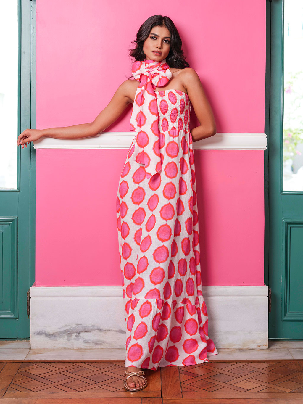 Caraway Dress Ikat Pink Orange