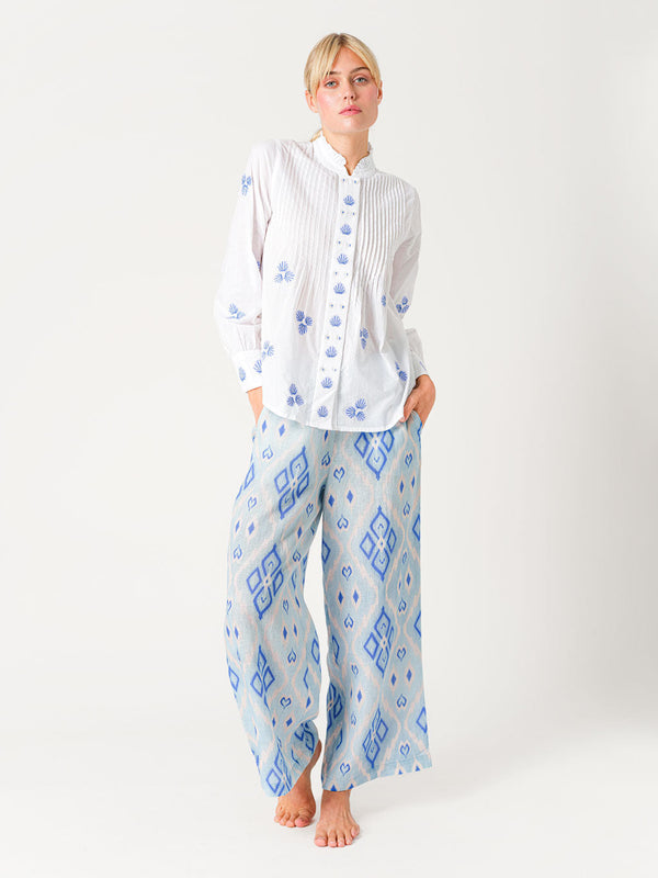Fennel Pants Ikat Blue