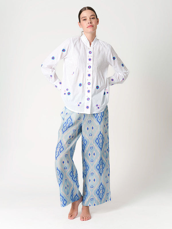 Fennel Pants Ikat Blue