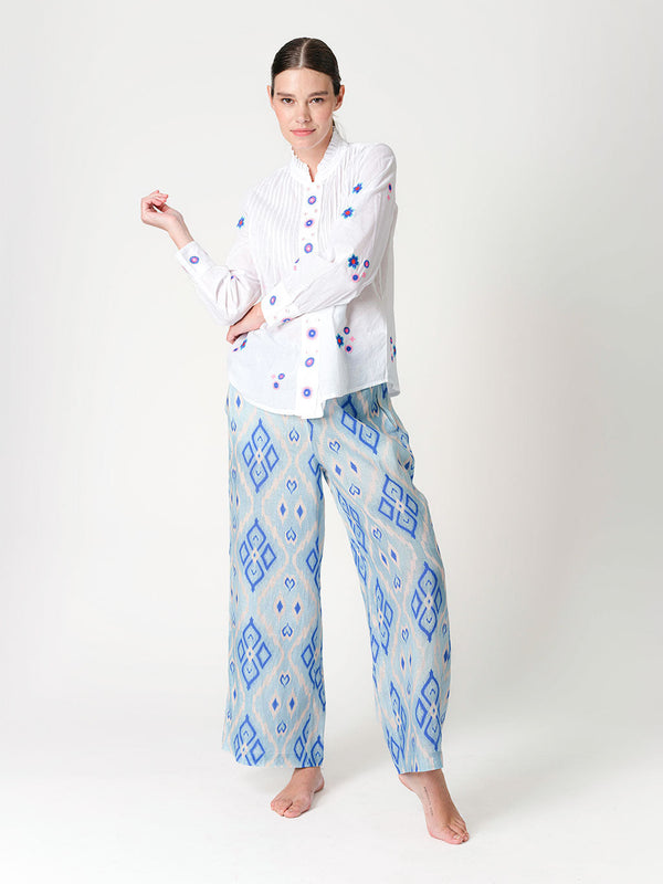 Fennel Pants Ikat Blue