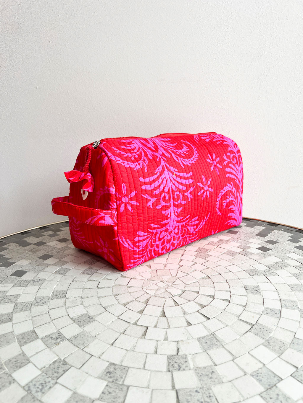 Wash Bag Red Palm