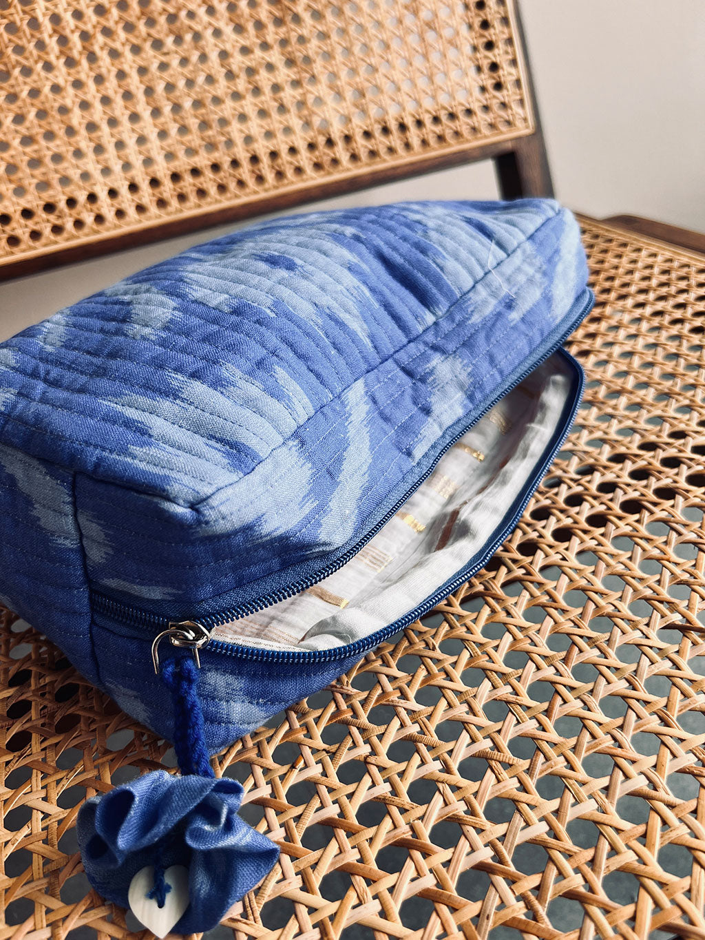 Cosmetic Bag Ikat Blue