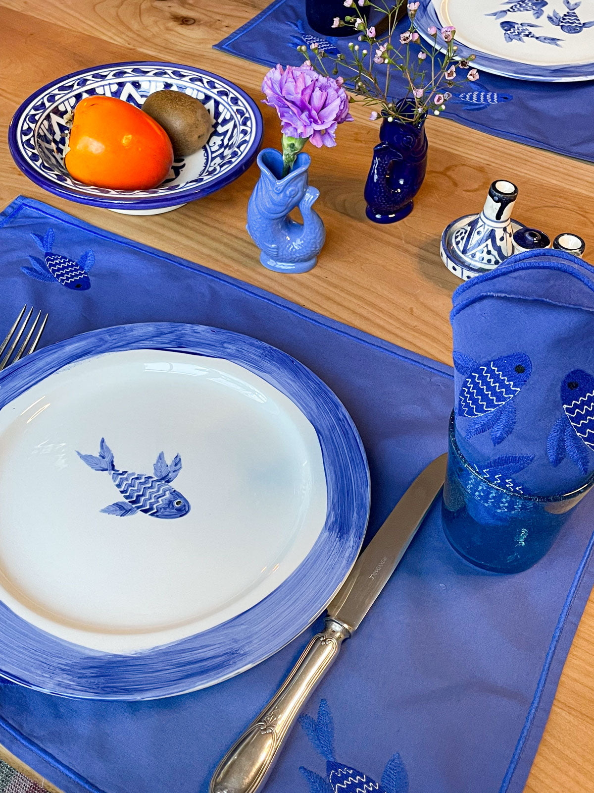 Napkin Fish on Blue