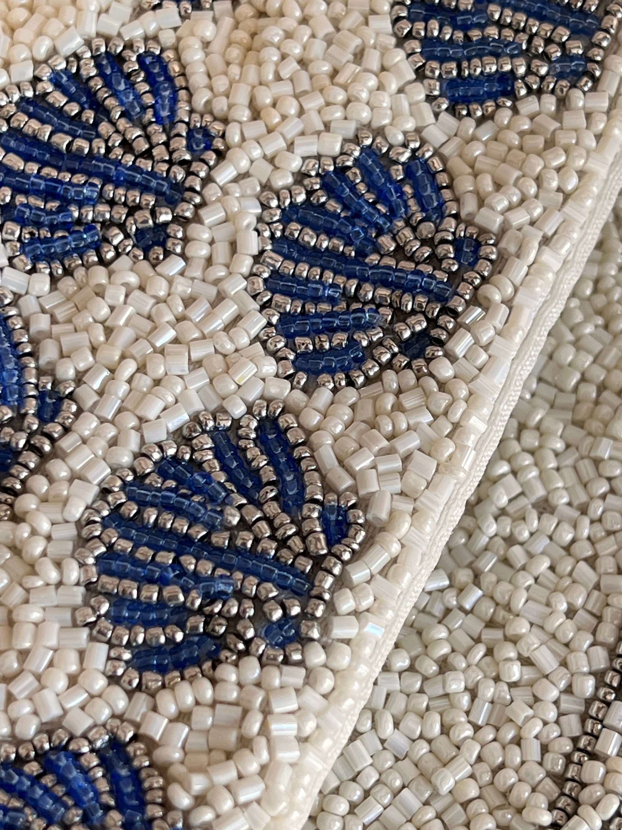 Beaded Bag Blue Shells