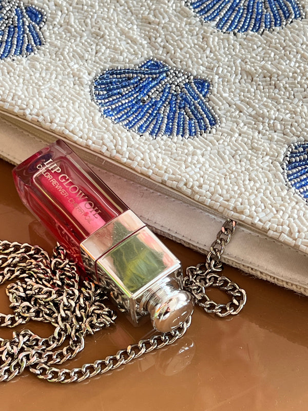 Beaded Bag Blue Shells
