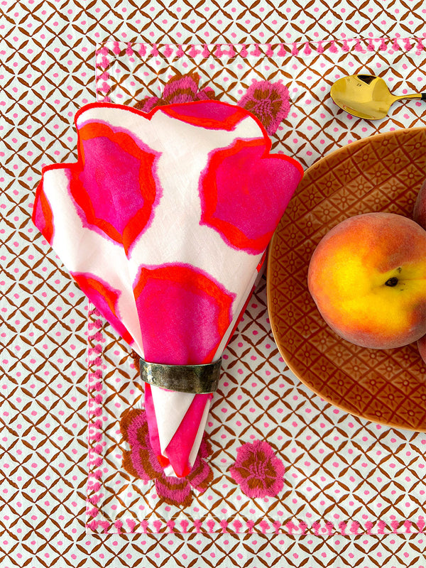 Napkin Ikat Pink Orange