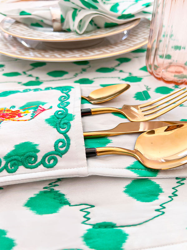 Placemat Dots Emerald