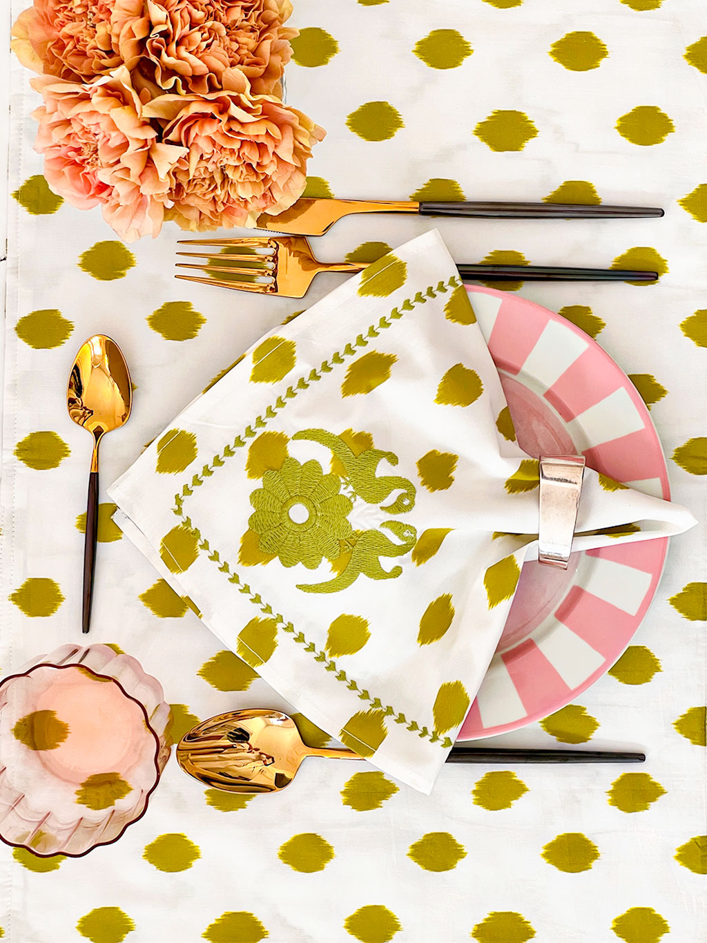 Placemat Dots Green