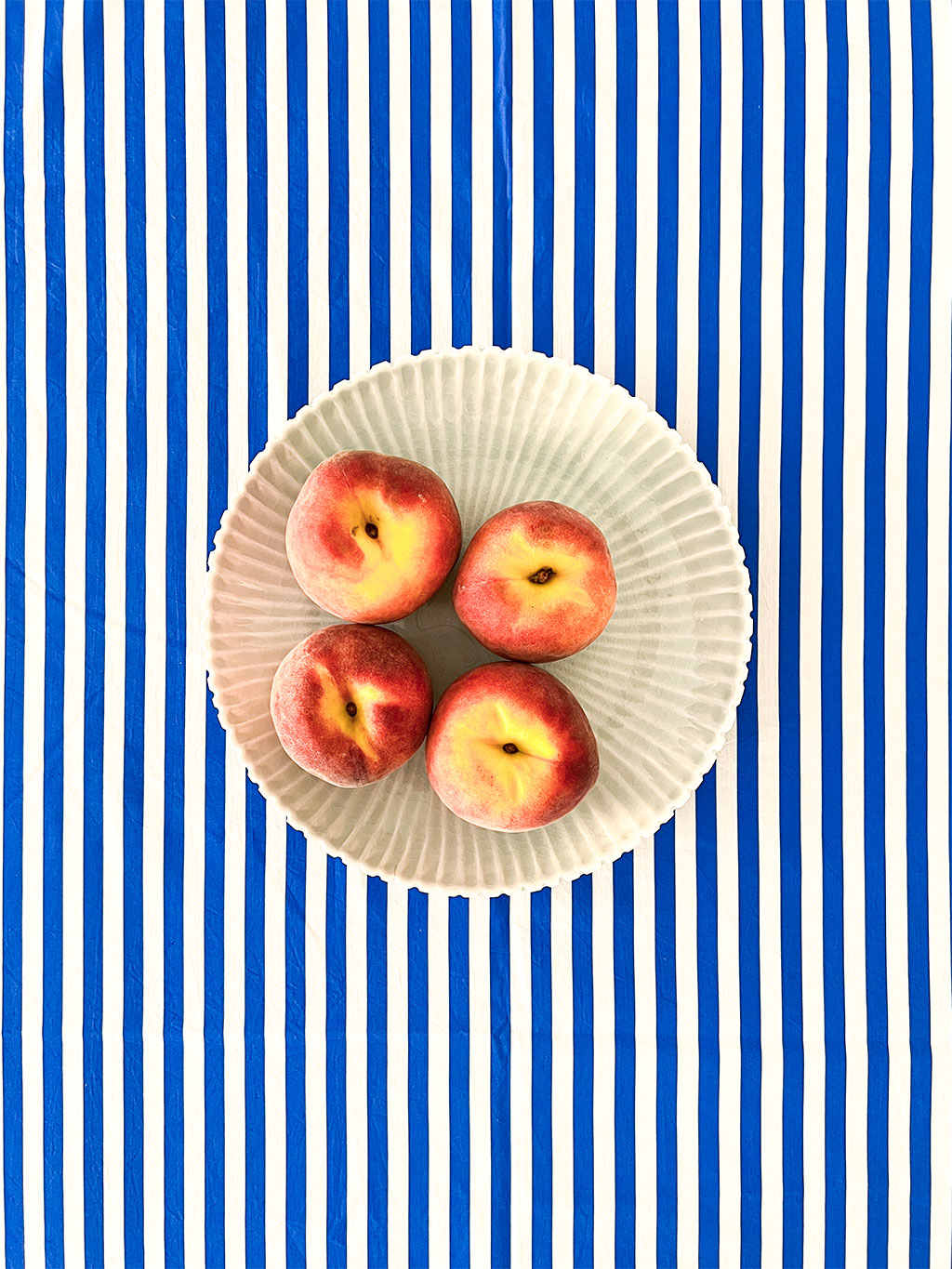 Table Cloth Blue Stripes  with Ruffle
