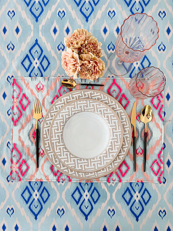 Table Cloth Ikat Blue