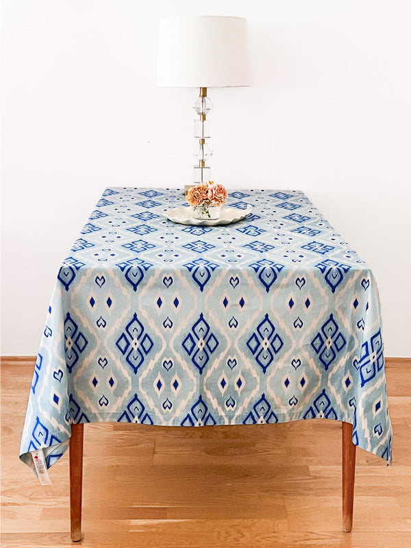 Table Cloth Ikat Blue