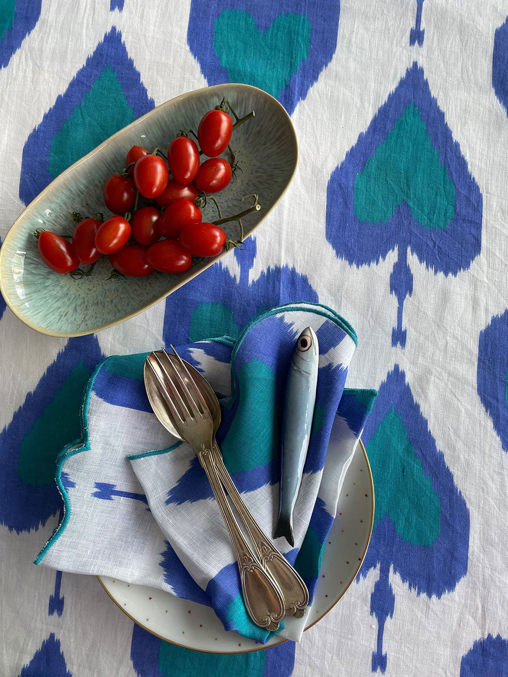 Tablecloth Ikat Petrol