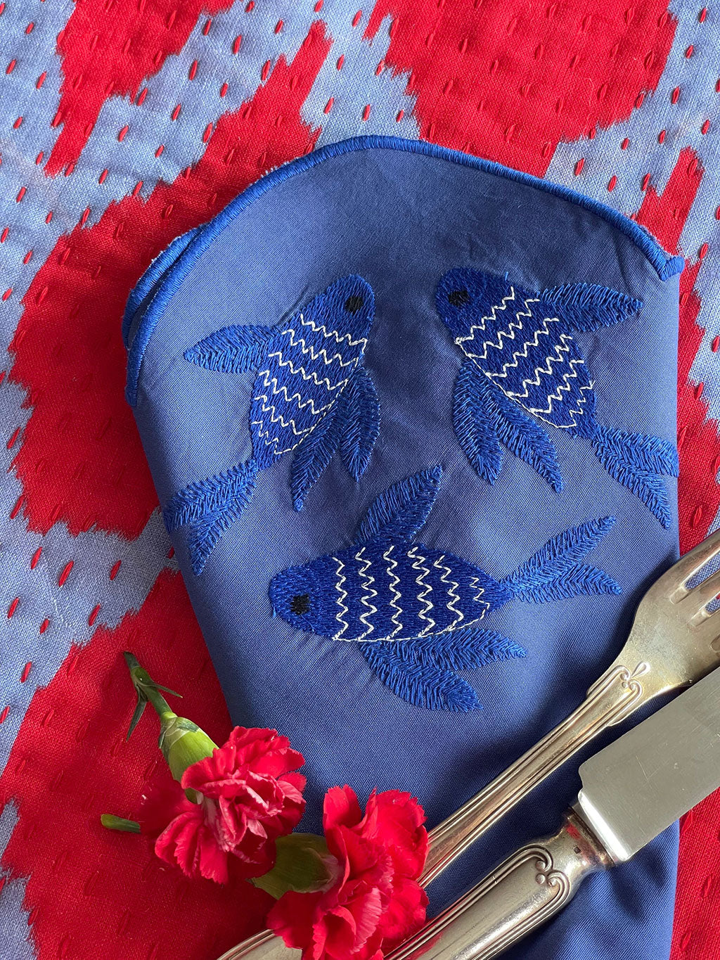 Napkin Fish on Blue