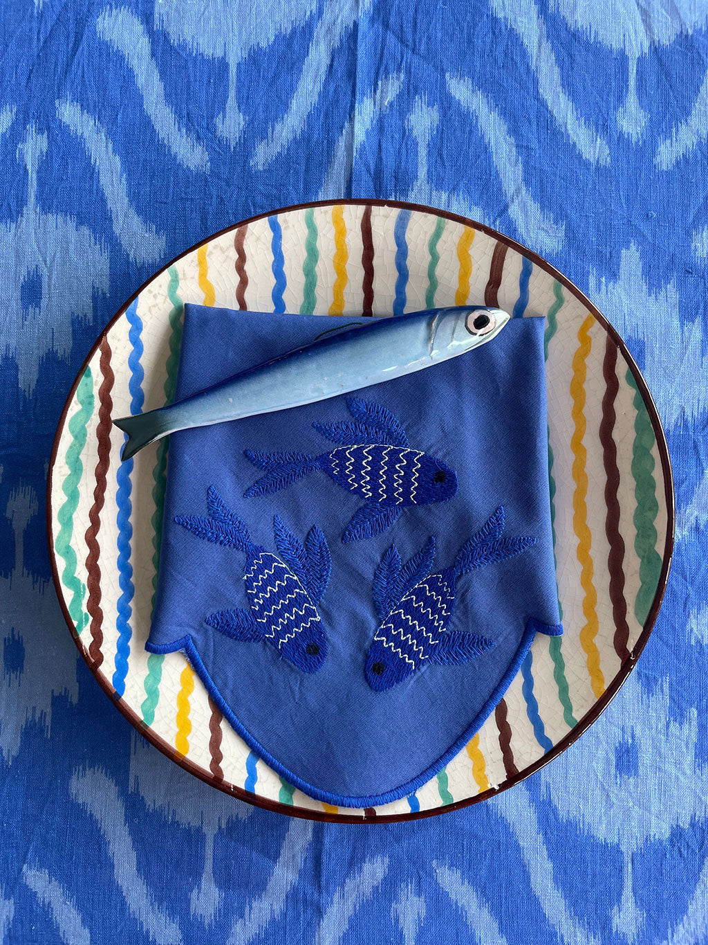 Tablecloth Ikat Blue