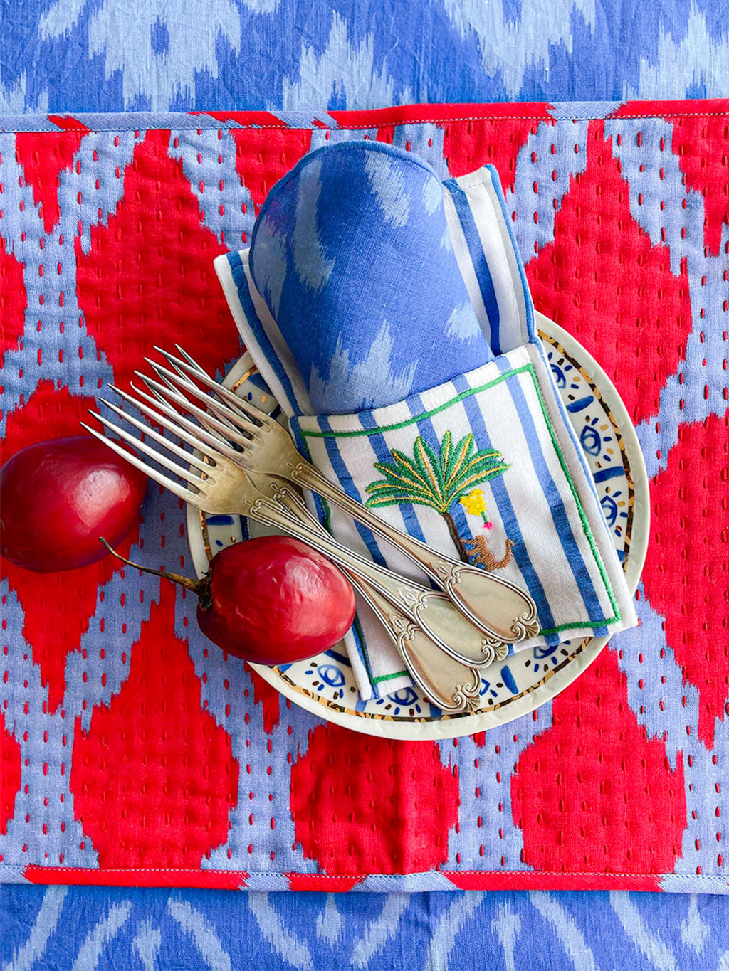 Placemat Ikat Red