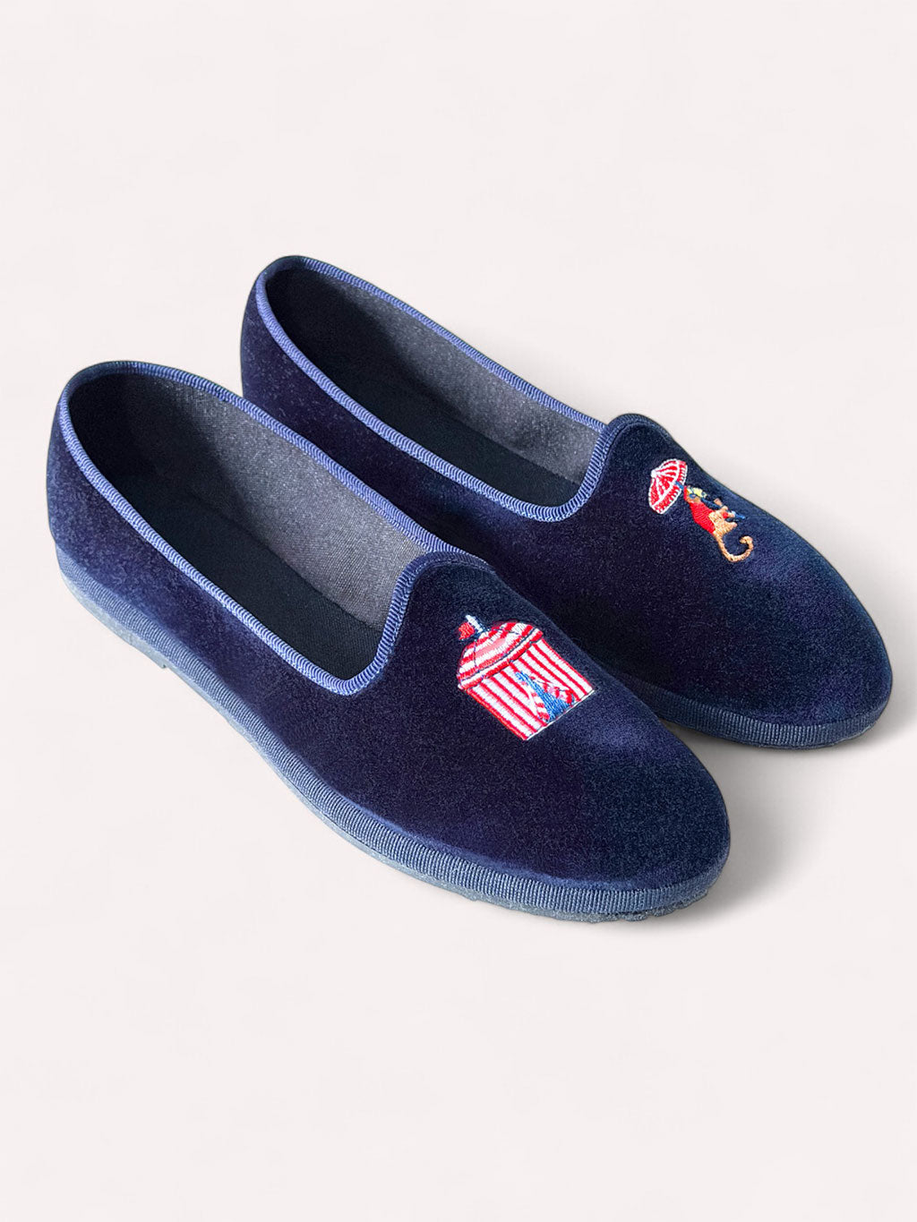 Furlane Loafer Navy Circus Embroidery
