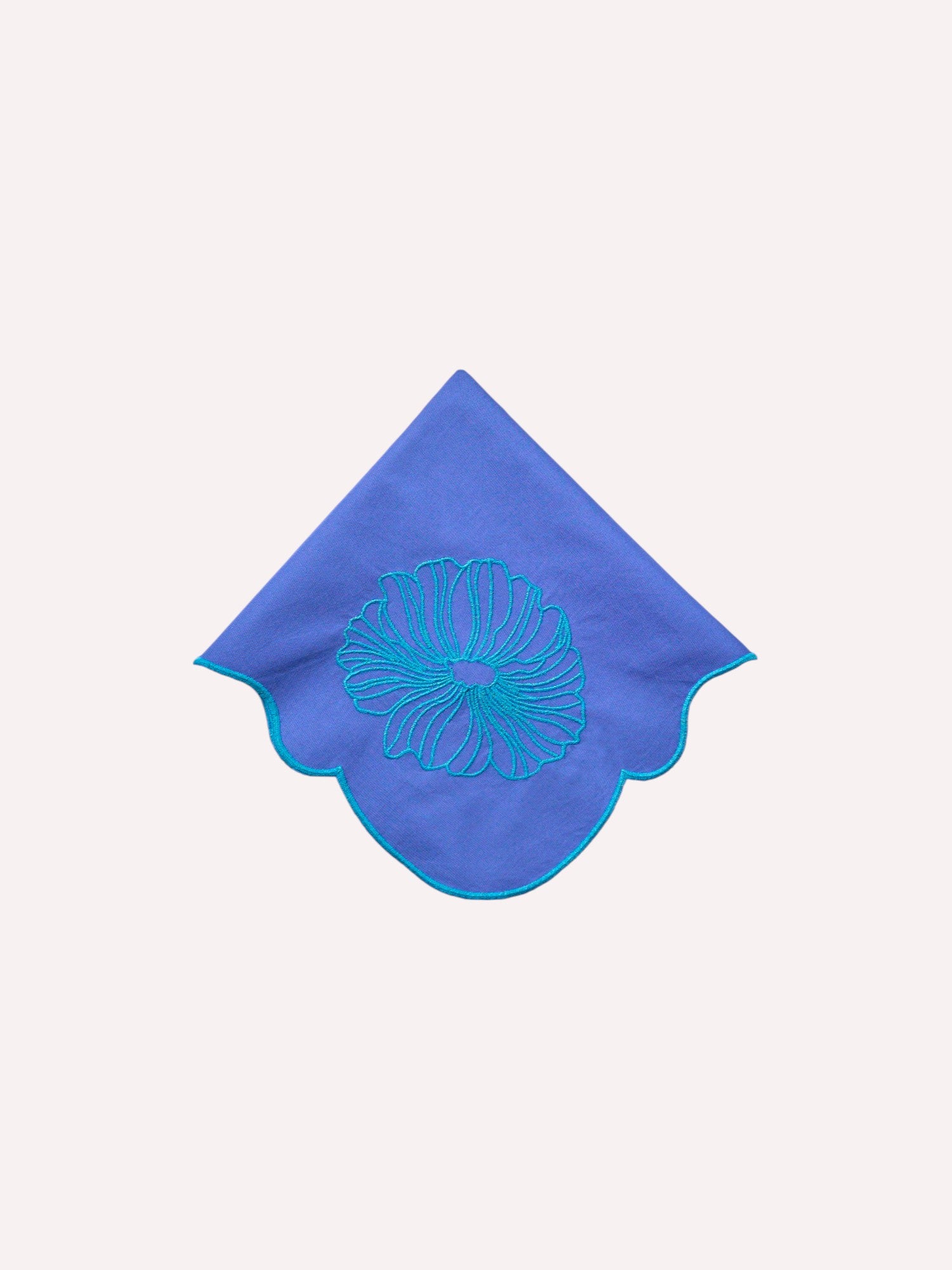 Napkin Petrol Flower on Blue