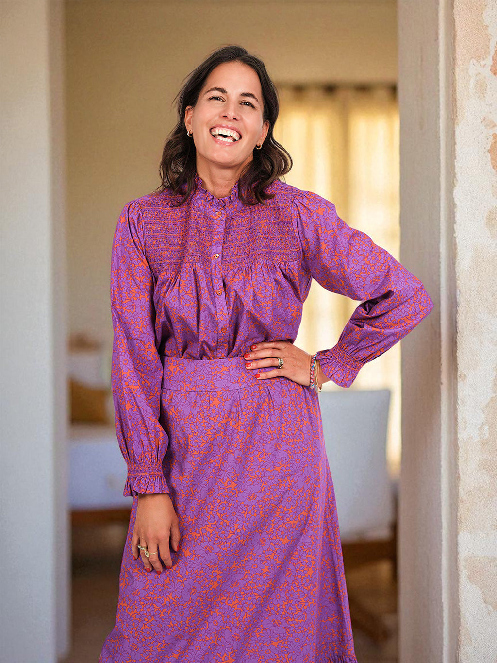 NIMO x LORI limited Piries Blouse Violet Orange