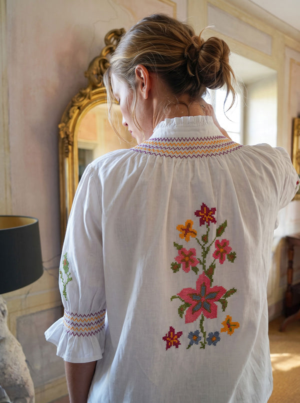 Münchner Manufaktur x Nimo Bergamot Blouse Flower Green Red