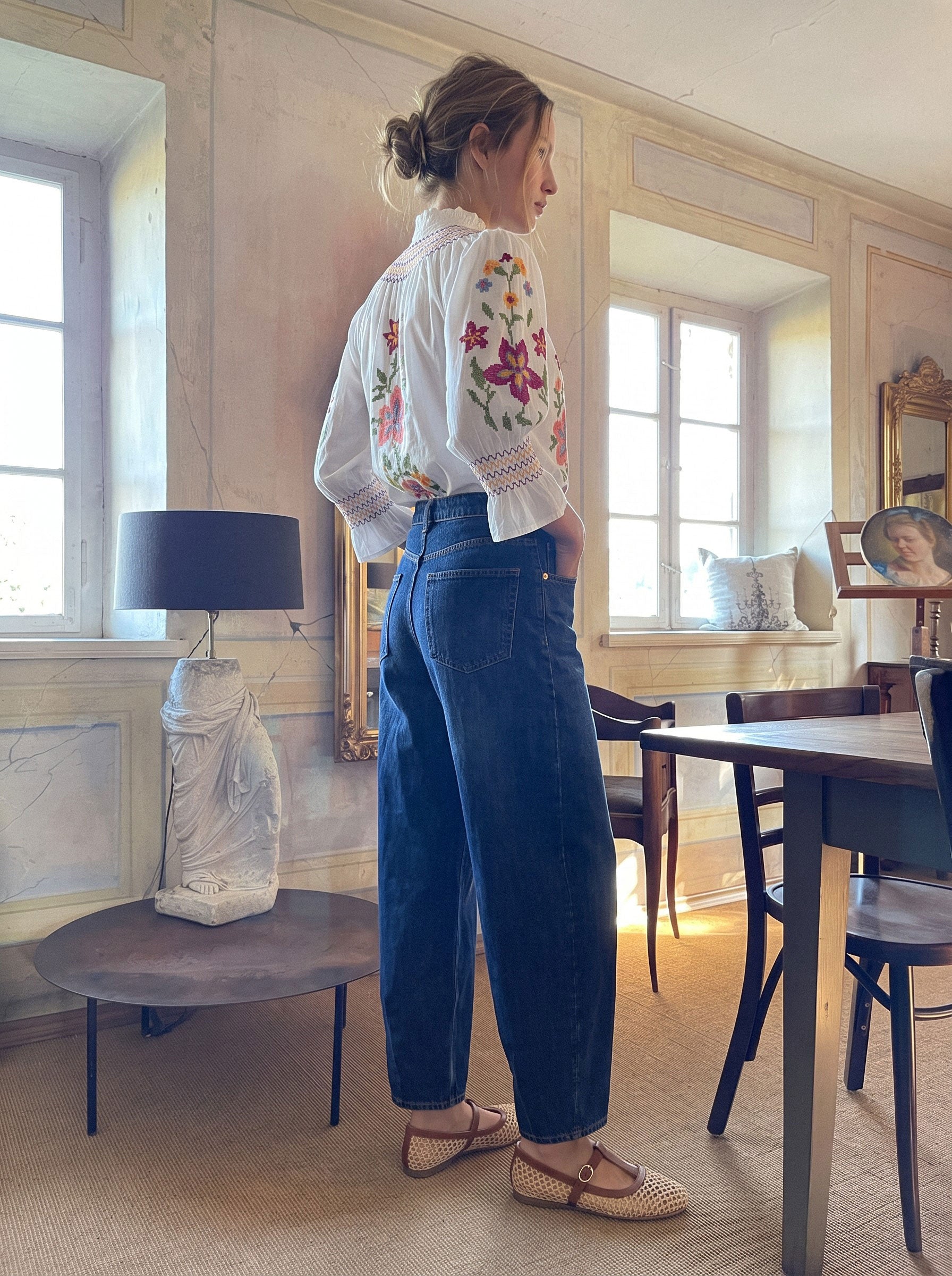 Münchner Manufaktur x Nimo Bergamot Blouse Flower Green Red