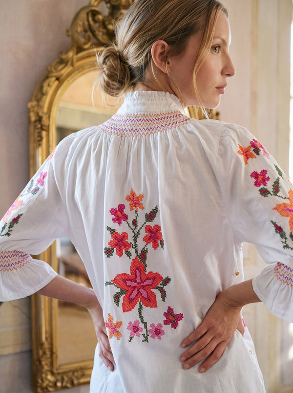 Münchner Manufaktur x Nimo Bergamot Blouse Flower Pink Orange