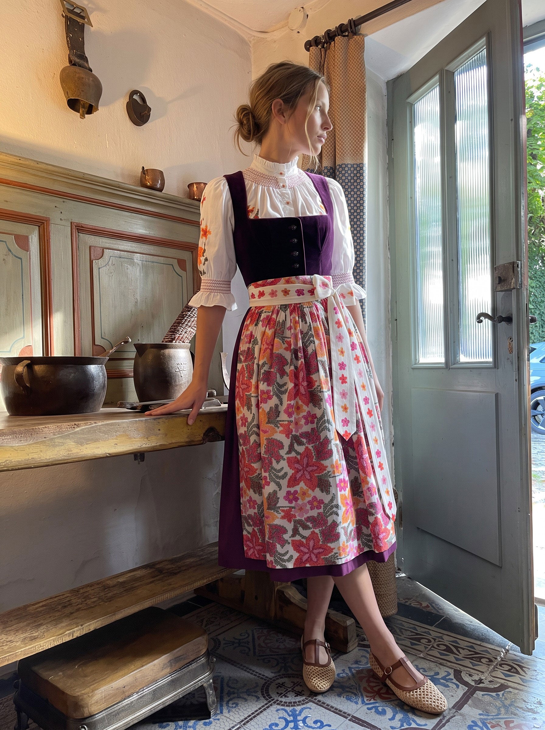 Münchner Manufaktur x Nimo Bergamot Blouse Flower Pink Orange