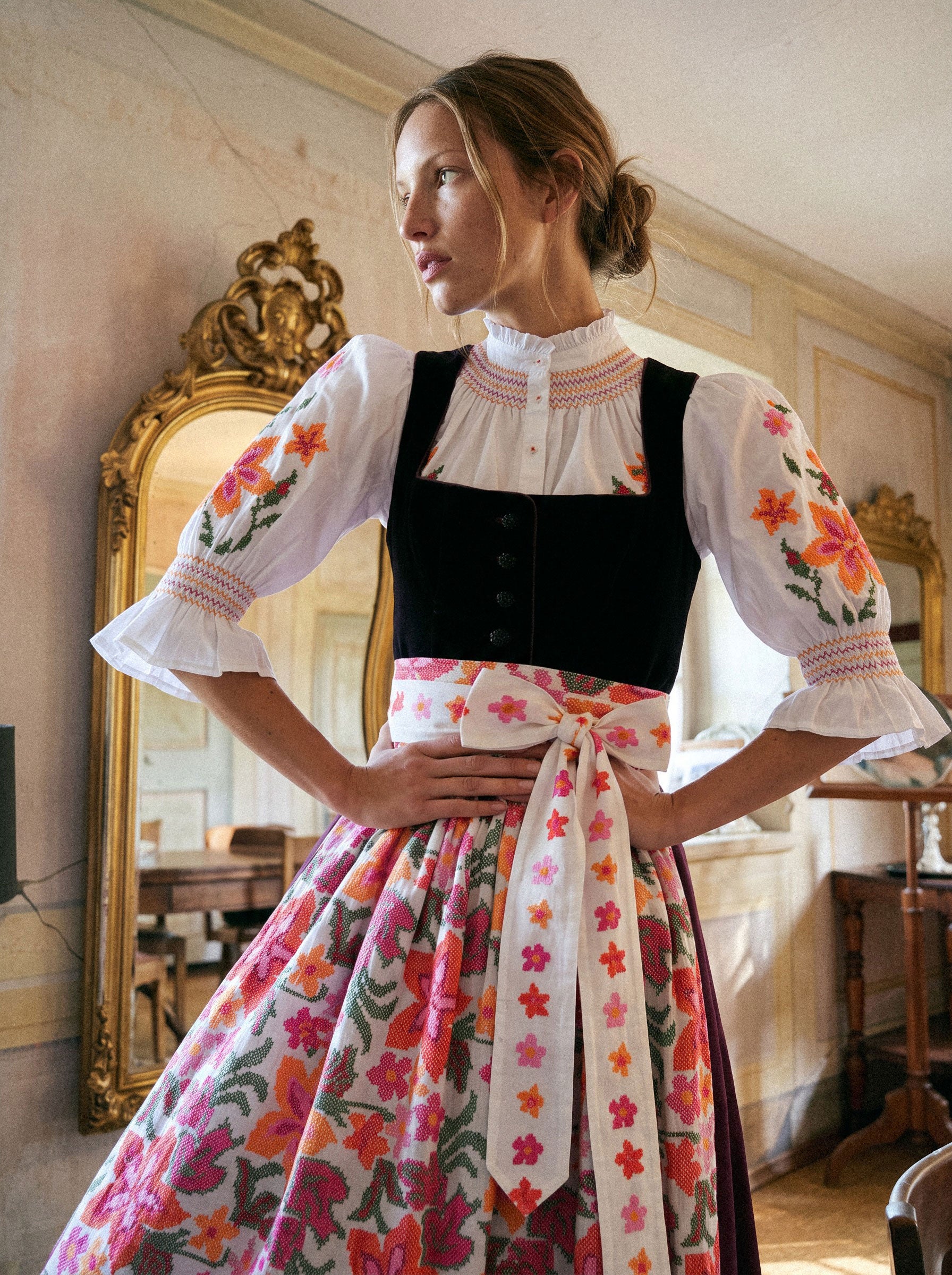 Münchner Manufaktur x Nimo Apron Flower Pink Orange