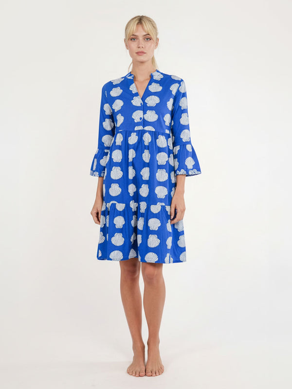 Borage Dress Shells on Blue