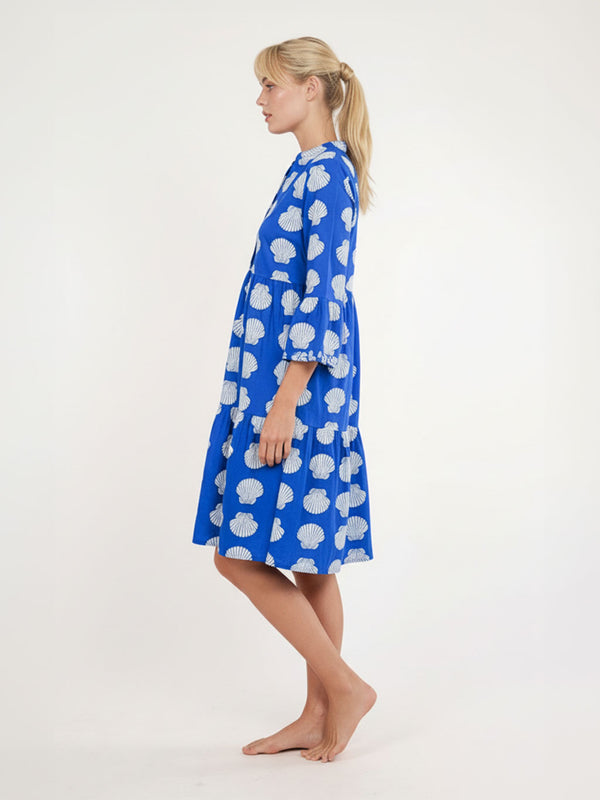 Borage Dress Shells on Blue