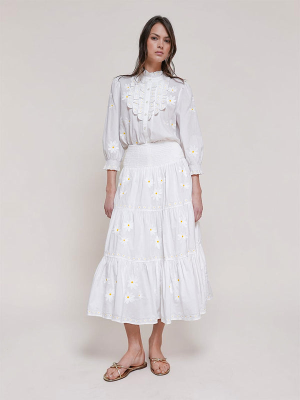NIMO x CASA PERNICE Blouse White Flower Embroidery
