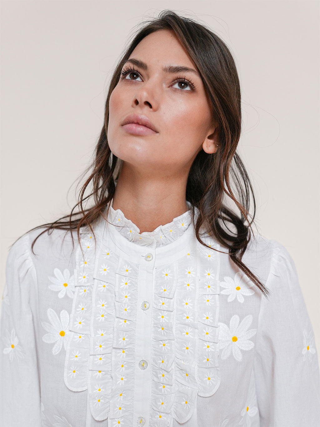 NIMO x CASA PERNICE Blouse White Flower Embroidery