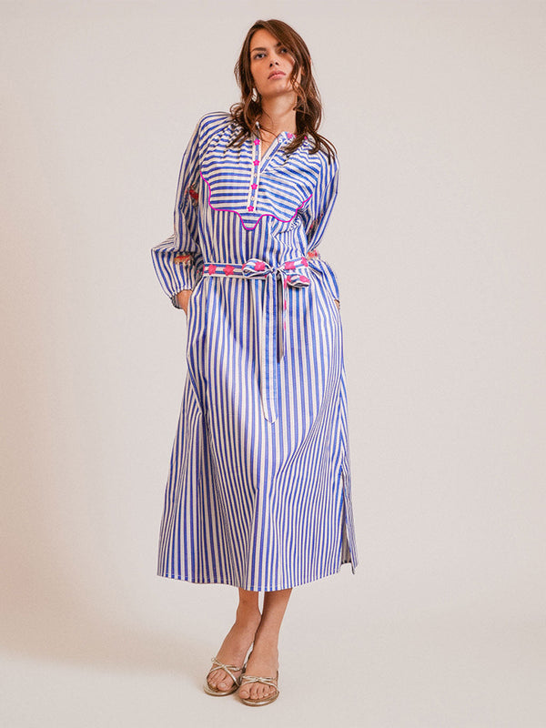 Hellebore Kaftan Donkey on Blue Stripes