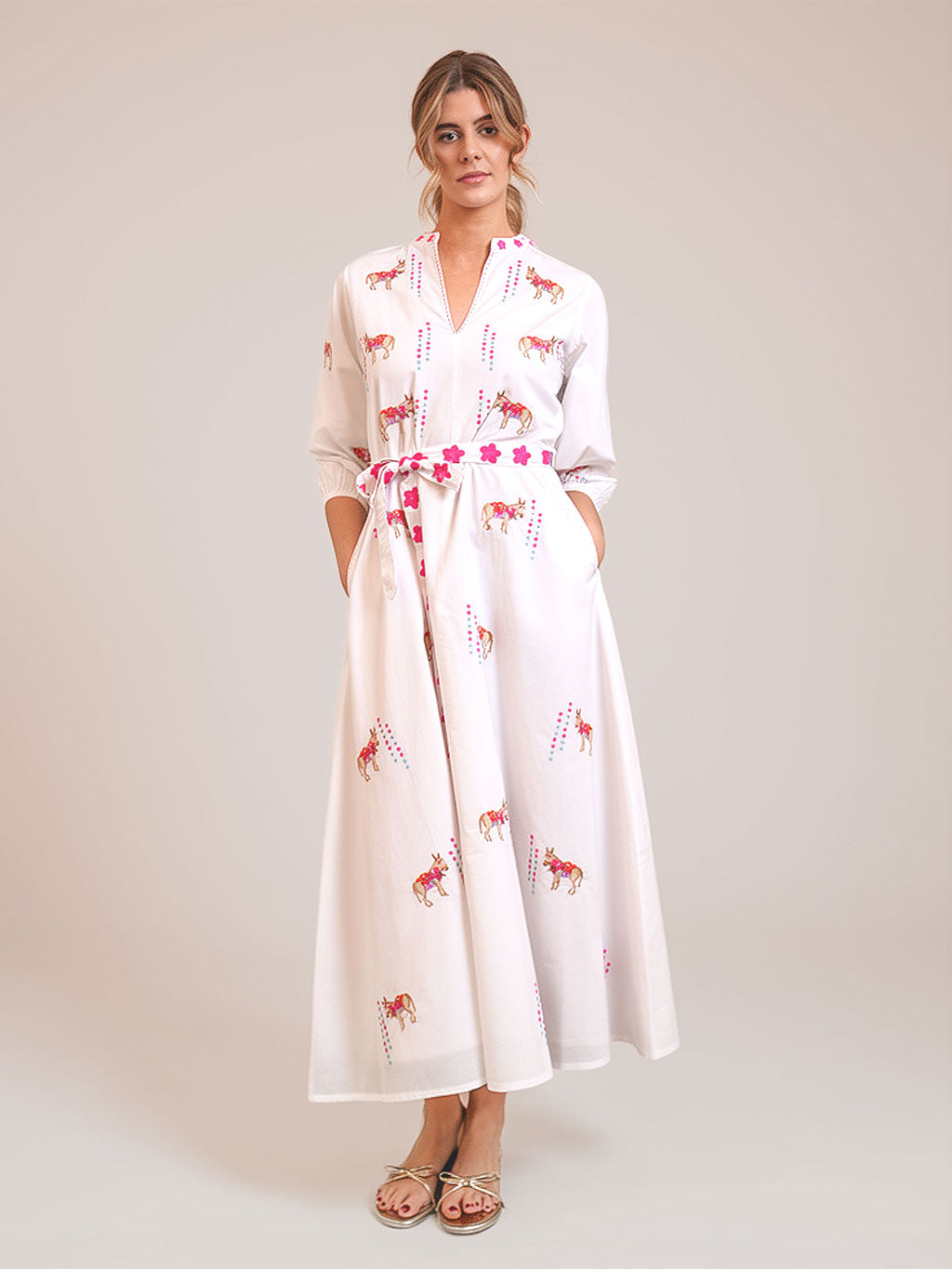 Marigold Dress Donkey on White