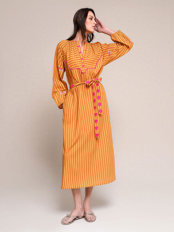 Hellebore Kaftan Donkey on Yellow Stripes
