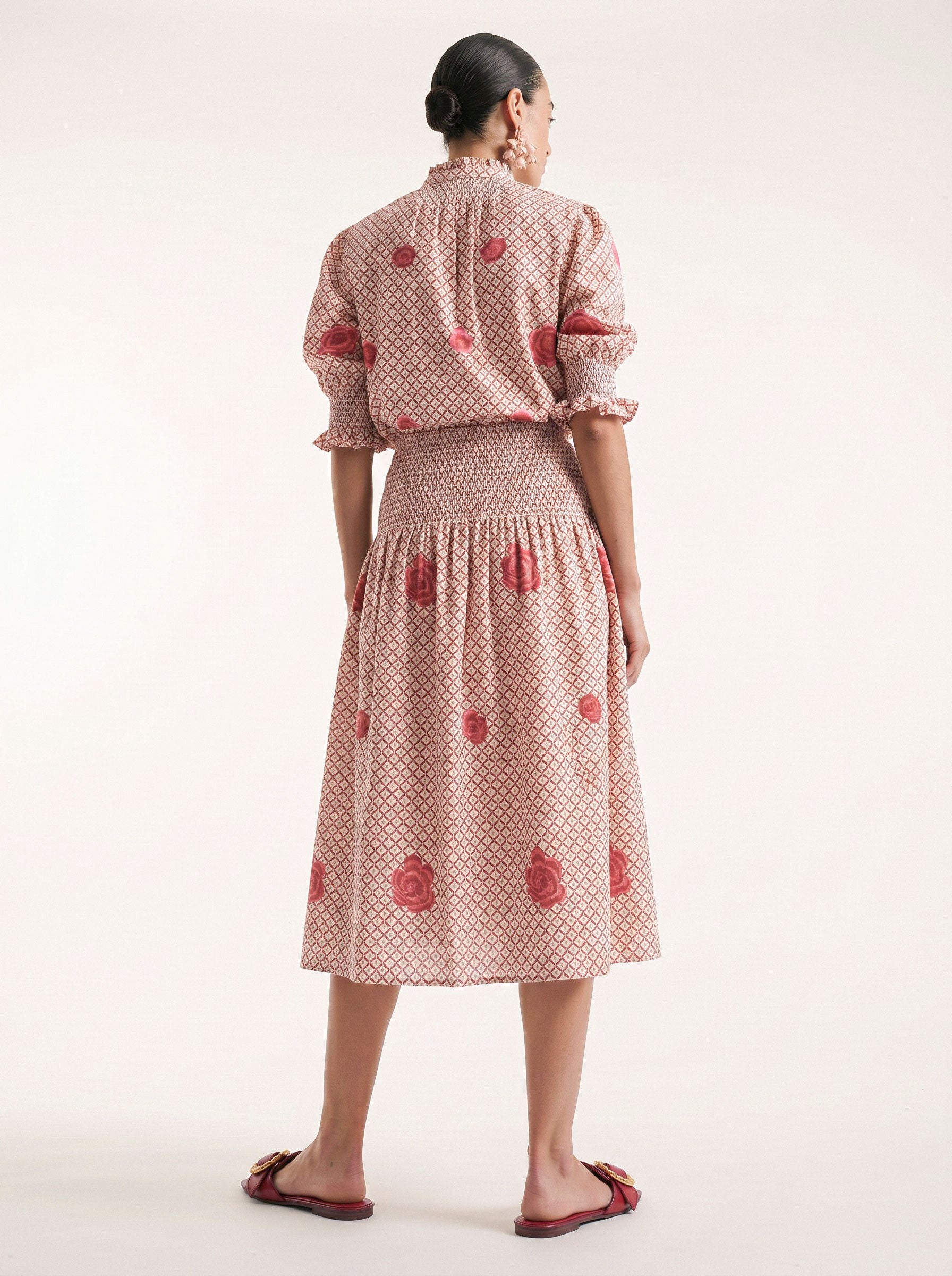 Bergamot Blouse Mustard Peony Embroidery