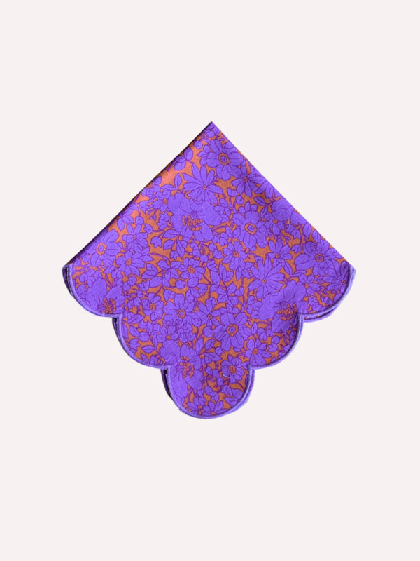 Lori & NIMO limited Napkin Violet Orange Flowers