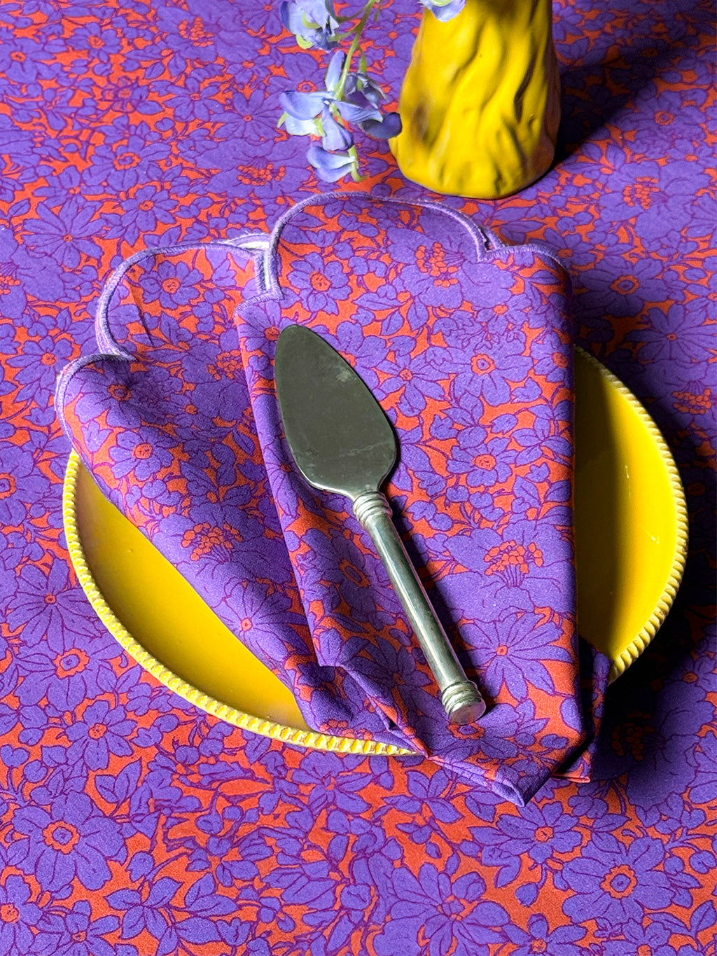 Lori & NIMO limited Napkin Violet Orange Flowers