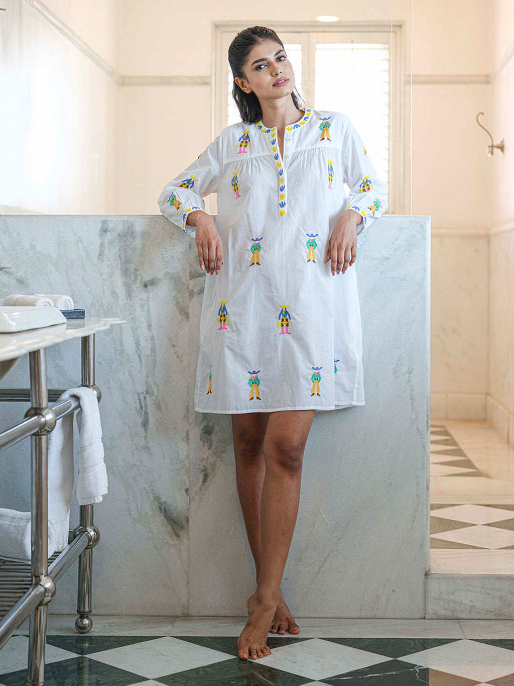 Cowgirl on White Nightgown