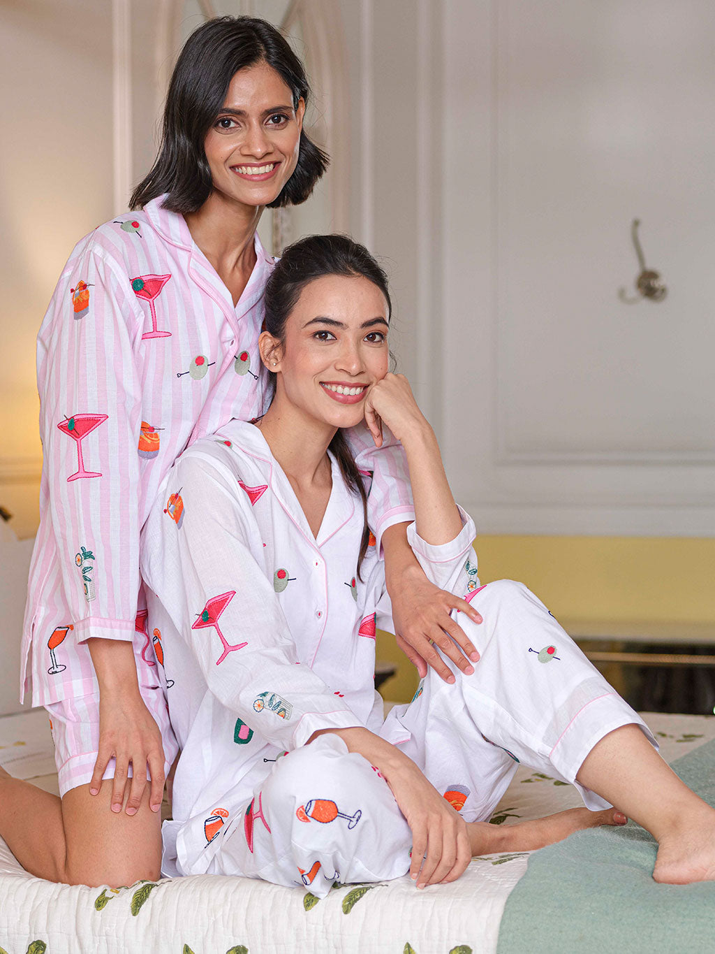 Happy Hour on White Pyjama Long