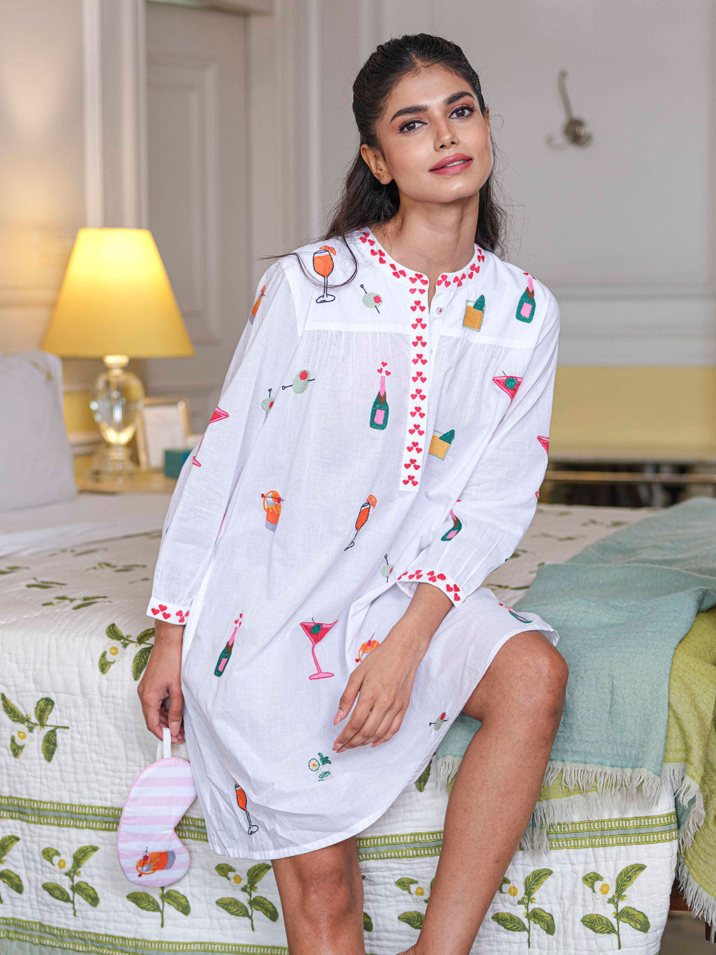 Happy Hour on White Nightgown