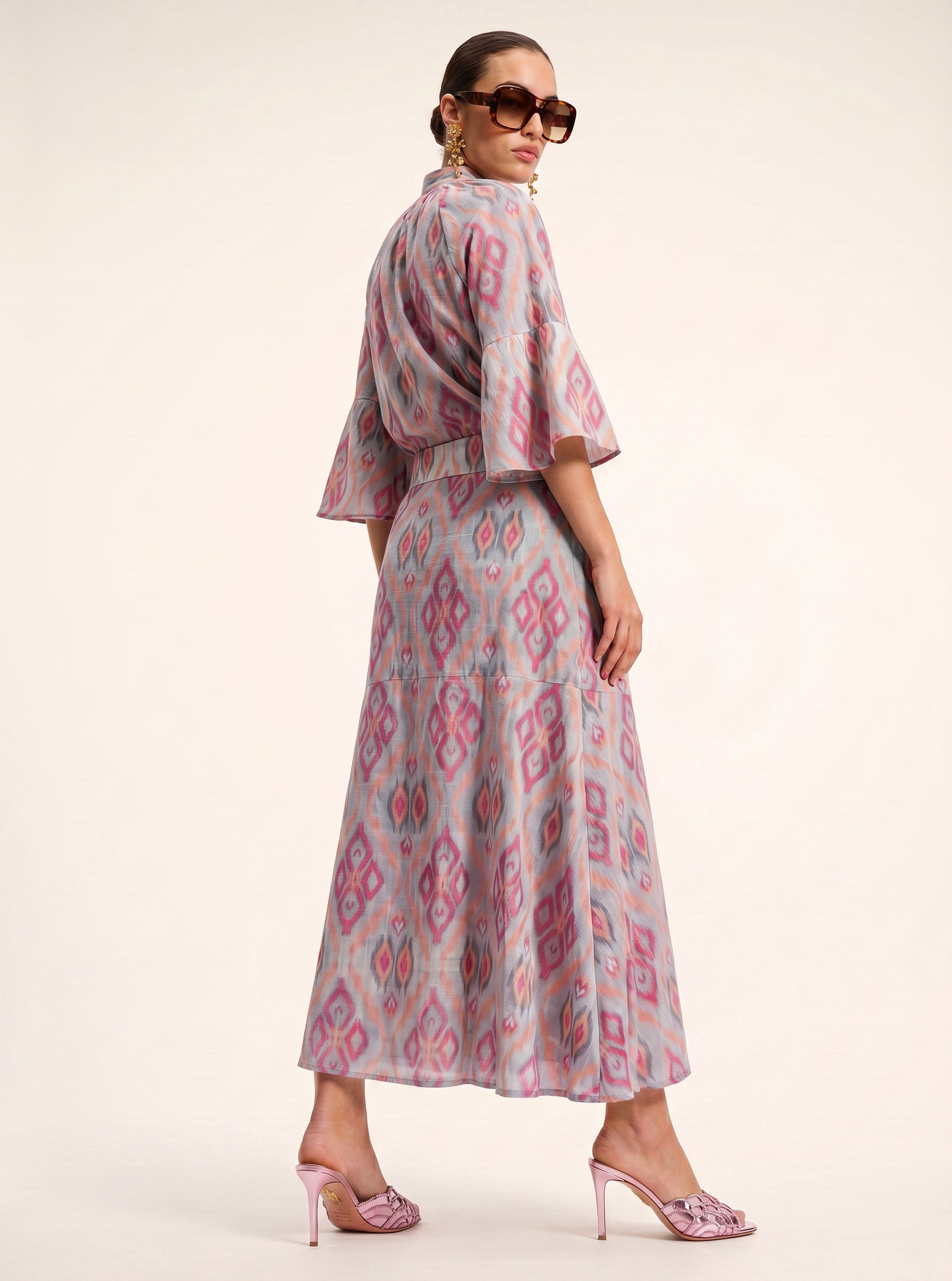 Red Amaranth Skirt Ikat Sorbet