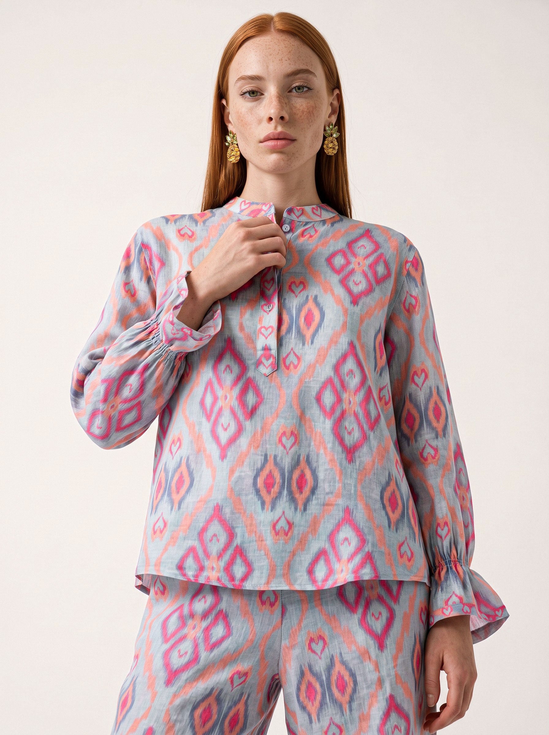 Broom Blouse Ikat Sorbet