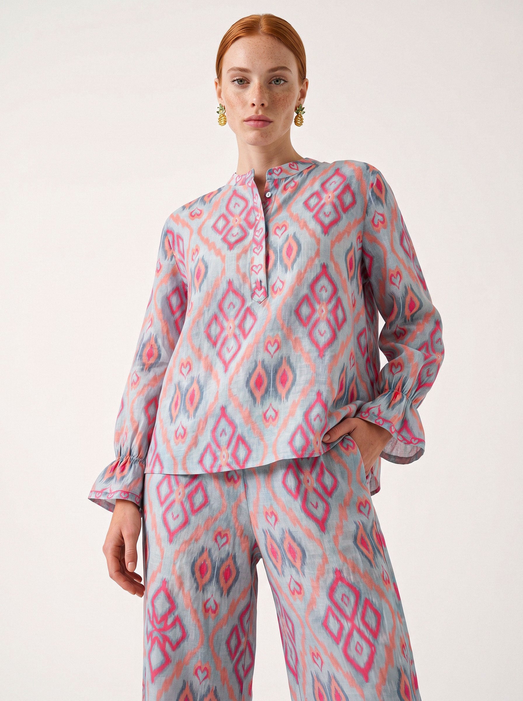 Broom Blouse Ikat Sorbet