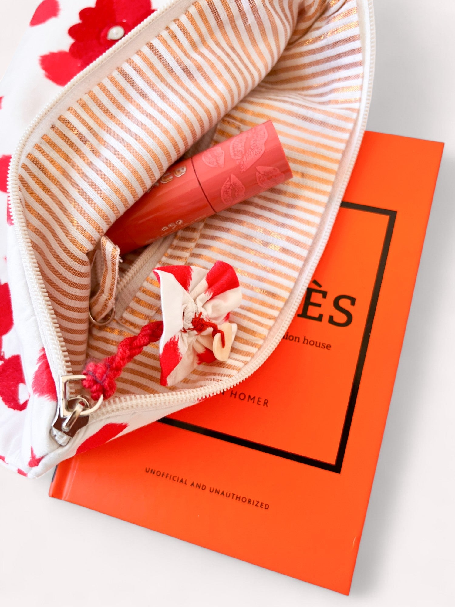 Ortiga Bag Ikat Dots Red Gujarat Birds Embroidery