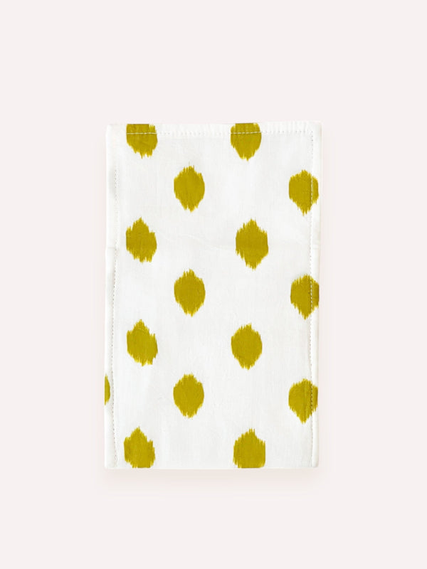 Cutlery Bag Dots Green Elephant Embroidery