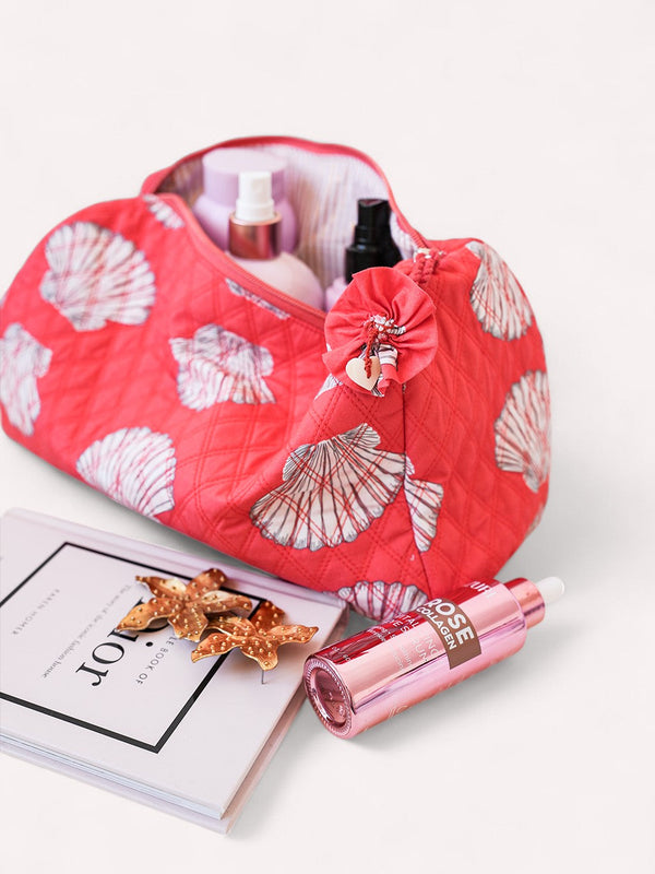 Wash Bag Shells on Red