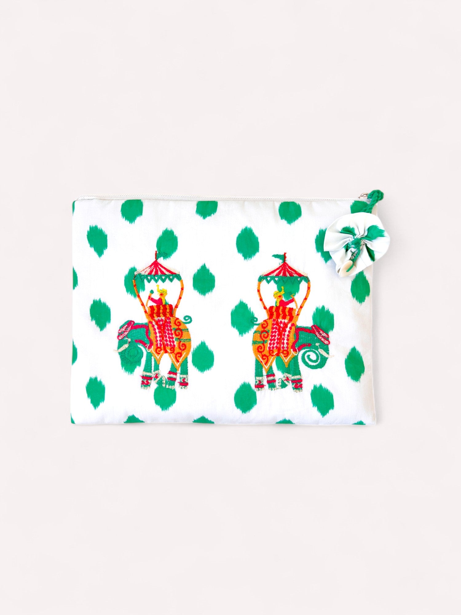 Ortiga Bag Emerald Dots Elephant Embroidery