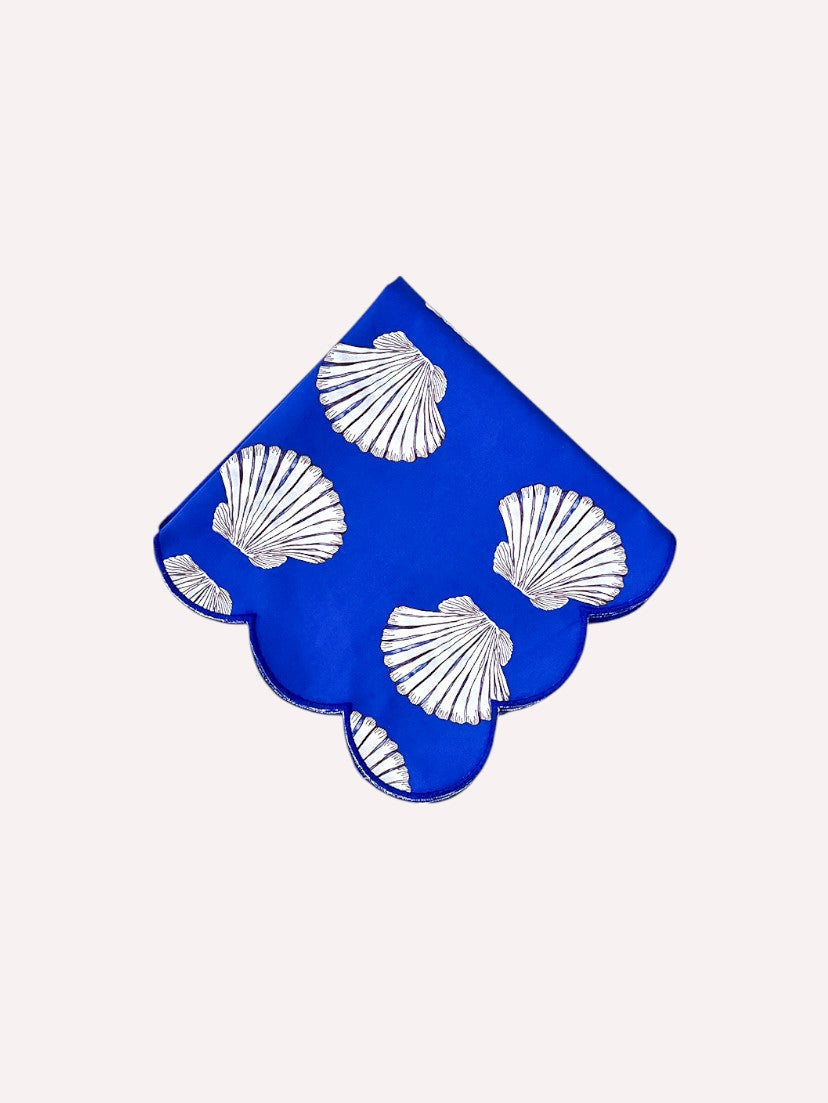 Napkin Shells on Blue