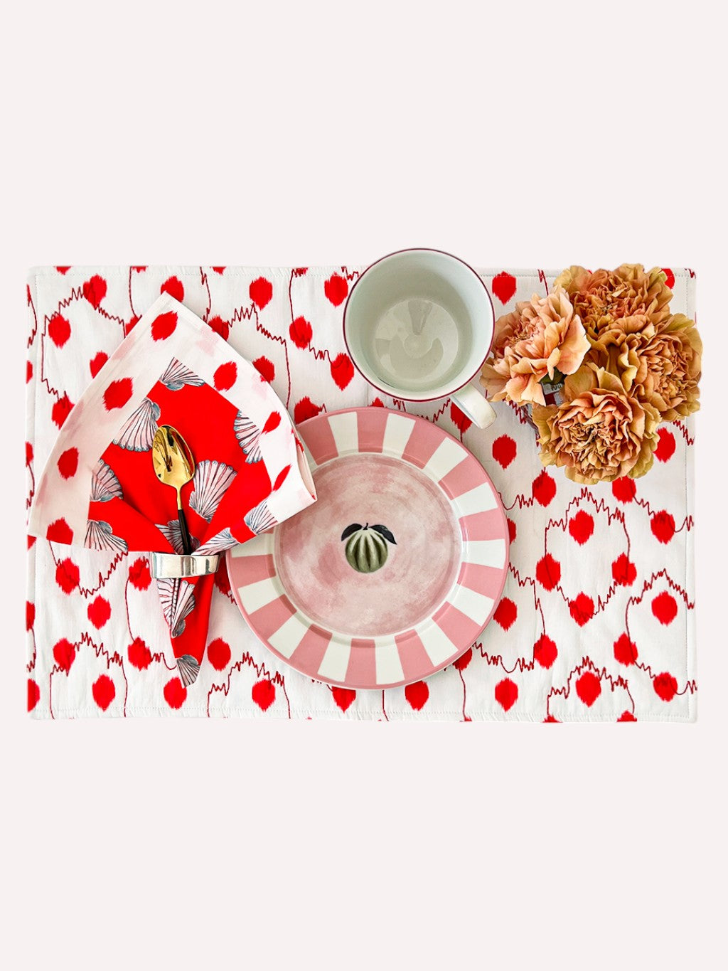 Placemat Dots Red
