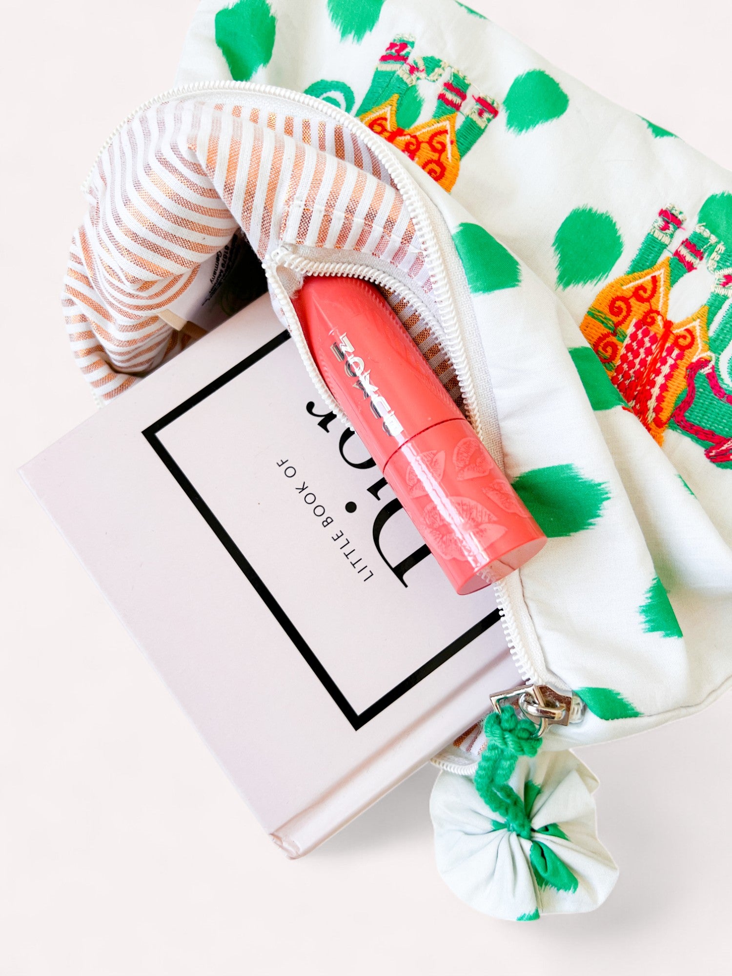 Ortiga Bag Emerald Dots Elephant Embroidery